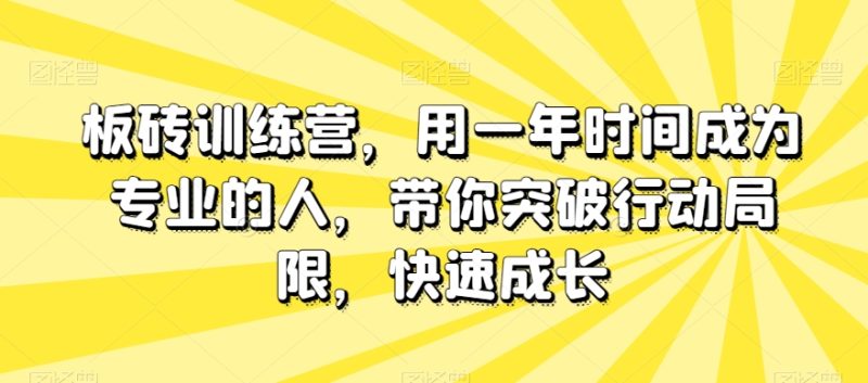 板砖训练营,用一年时间成为专业的人,带你突破行动局限,快速成长网赚项目-副业赚钱-互联网创业-资源整合百读客