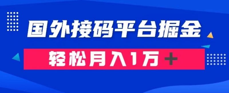 通过国外接码平台掘金：成本1.3，利润10＋，轻松月入1万＋【揭秘】网赚项目-副业赚钱-互联网创业-资源整合百读客