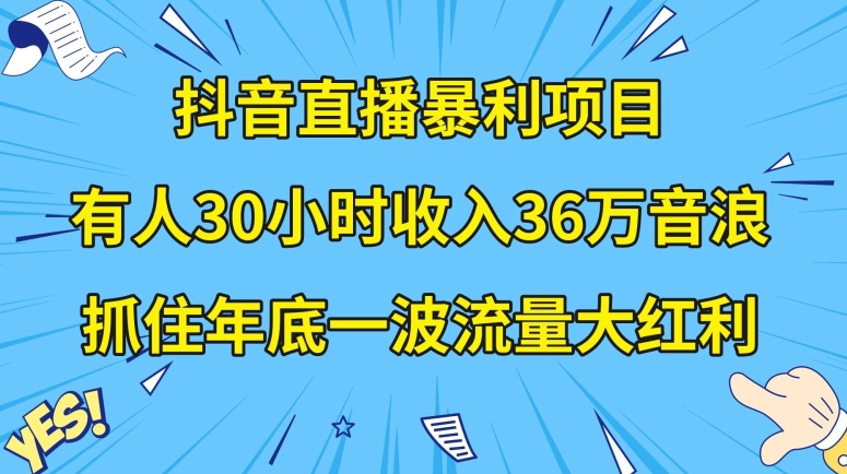 抖音直播暴利项目，有人30小时收入36万音浪，公司宣传片年会视频制作，抓住年底一波流量大红利【揭秘】网赚项目-副业赚钱-互联网创业-资源整合百读客