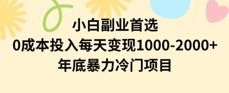 小白副业首选，0成本投入，每天变现1000-2000年底暴力冷门项目【揭秘】网赚项目-副业赚钱-互联网创业-资源整合百读客
