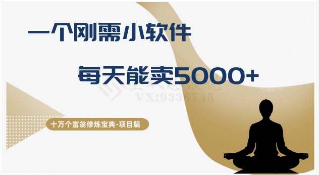 十万个富翁修炼宝典之17.一个刚需小软件,每天能卖5000+网赚项目-副业赚钱-互联网创业-资源整合百读客