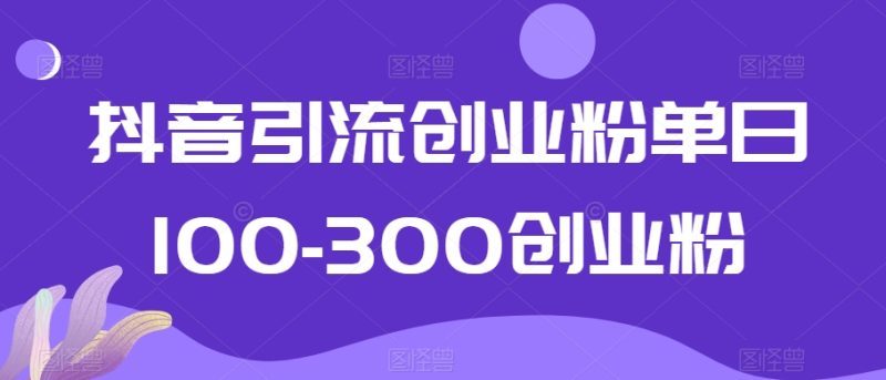 抖音引流创业粉单日100-300创业粉网赚项目-副业赚钱-互联网创业-资源整合百读客