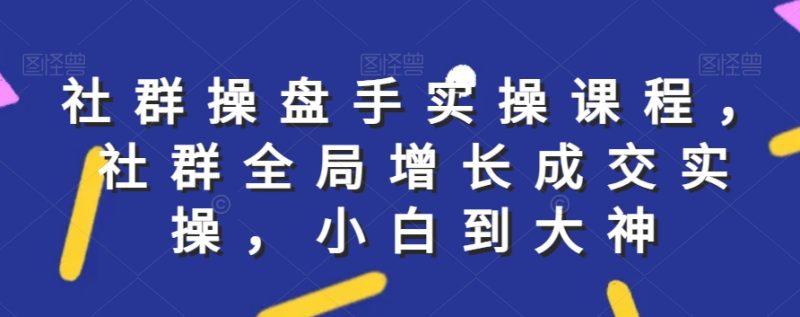 社群实操课程，社群全局增长成交实操，小白到大神网赚项目-副业赚钱-互联网创业-资源整合百读客