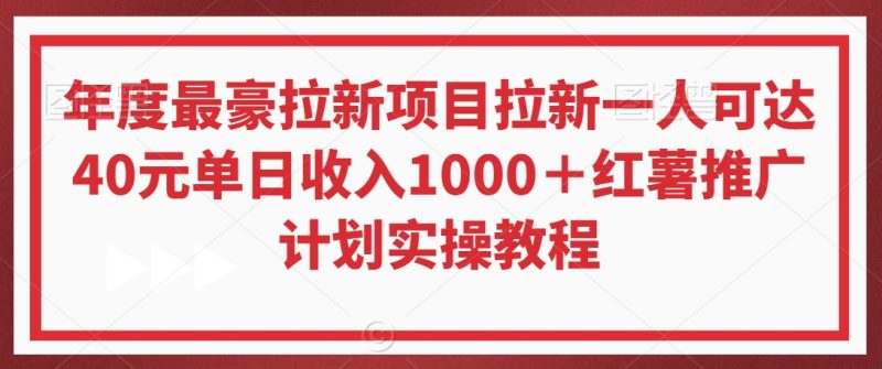 年度最豪拉新项目拉新一人可达40元单日收入1000+红薯推广计划实操教程网赚项目-副业赚钱-互联网创业-资源整合百读客