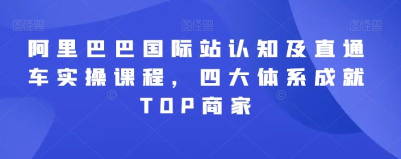 阿里巴巴国际站认知及直通车实操课程,四大体系成就TOP商家网赚项目-副业赚钱-互联网创业-资源整合百读客