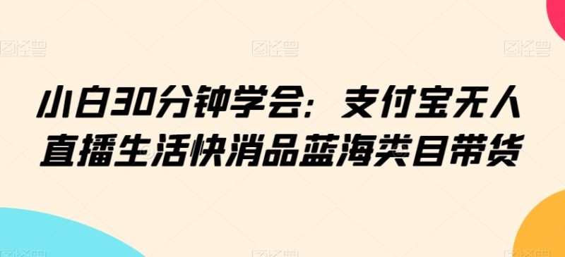 小白30分钟学会：支付宝无人直播生活快消品蓝海类目带货网赚项目-副业赚钱-互联网创业-资源整合百读客