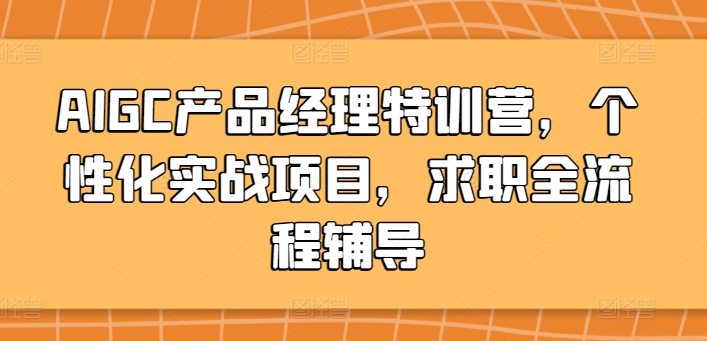 AIGC产品经理特训营，个性化实战项目，求职全流程辅导网赚项目-副业赚钱-互联网创业-资源整合百读客