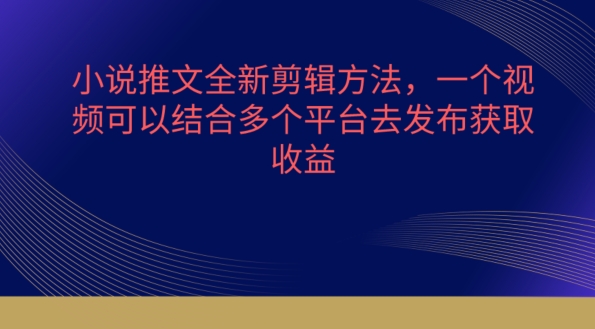 小说推文全新剪辑方法,一个视频可以结合多个平台去发布获取网赚项目-副业赚钱-互联网创业-资源整合百读客