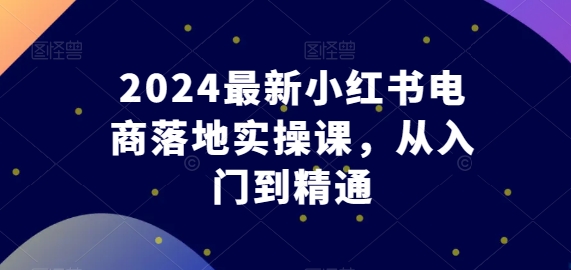 2024最新小红书电商落地实操课,从入门到精通网赚项目-副业赚钱-互联网创业-资源整合百读客