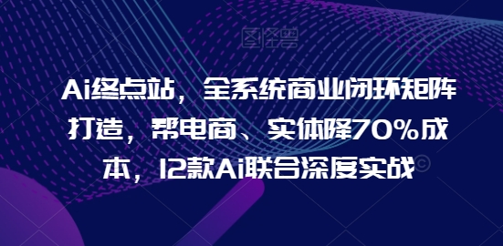 Ai终点站，全系统商业闭环矩阵打造，帮电商、实体降70%成本，12款Ai联合深度实战网赚项目-副业赚钱-互联网创业-资源整合百读客