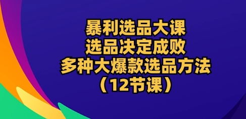 暴利选品大课:选品决定成败,教你多种大爆款选品方法(12节课)网赚项目-副业赚钱-互联网创业-资源整合百读客