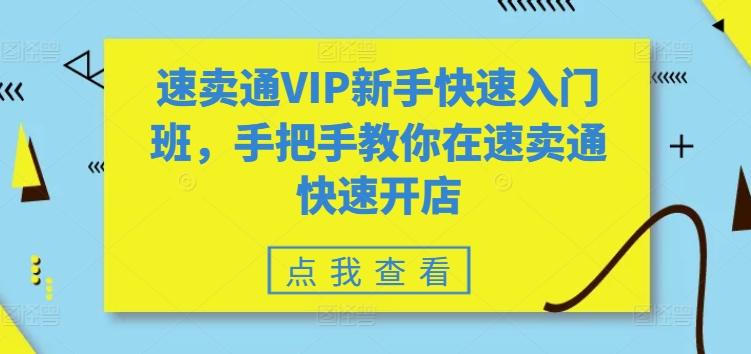 速卖通VIP新手快速入门班，手把手教你在速卖通快速开店网赚项目-副业赚钱-互联网创业-资源整合百读客