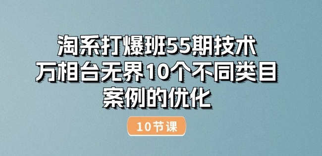淘系打爆班55期技术:万相台无界10个不同类目案例的优化(10节)网赚项目-副业赚钱-互联网创业-资源整合百读客