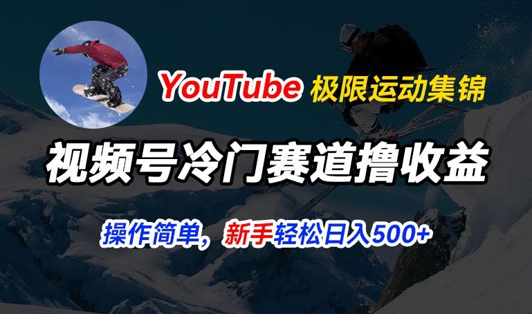 视频号冷门赛道撸收益，YouTube搬运极限运动集锦，暴力起号，操作简单流量高，轻松日入5张网赚项目-副业赚钱-互联网创业-资源整合百读客