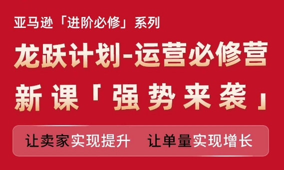 亚马逊进阶必修系列,龙跃计划-运营必修营新课,让卖家实现提升 让单量实现增长网赚项目-副业赚钱-互联网创业-资源整合百读客