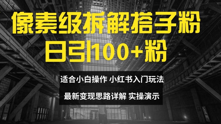 像素级拆解搭子粉，日引100+，小白看完可上手，最新变现思路详解网赚项目-副业赚钱-互联网创业-资源整合百读客