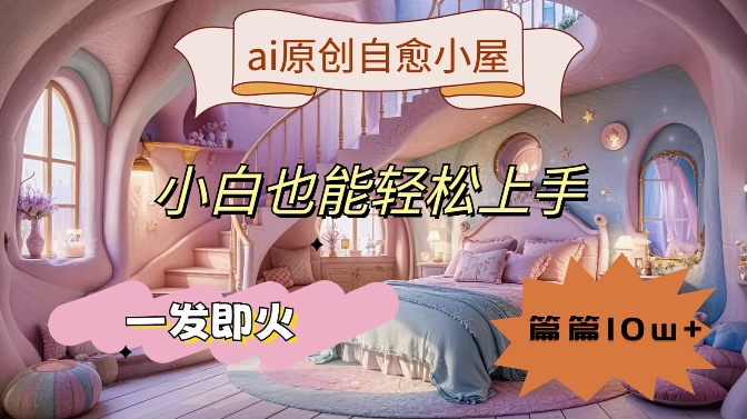 ai原创治愈小屋,小白也能轻松上手,一发即火,篇篇10w+网赚项目-副业赚钱-互联网创业-资源整合百读客