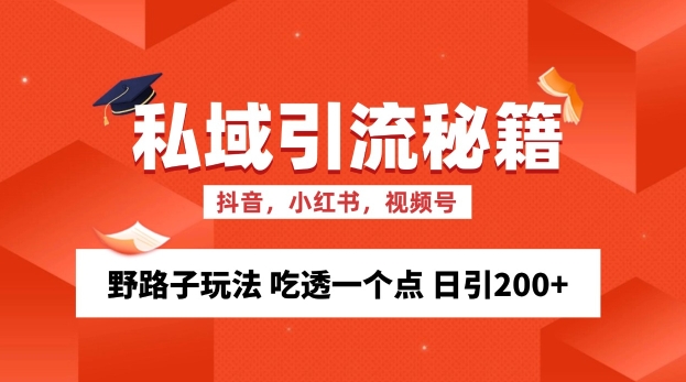 私域流量的精准化获客方法 野路子玩法 吃透一个点 日引200+ 网赚项目-副业赚钱-互联网创业-资源整合百读客
