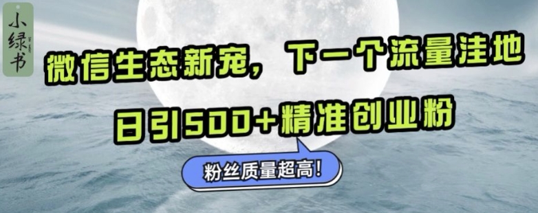 微信生态新宠小绿书:下一个流量洼地,日引500+精准创业粉,粉丝质量超高网赚项目-副业赚钱-互联网创业-资源整合百读客