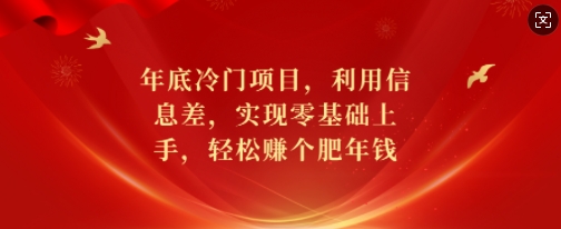 年底冷门项目，利用信息差，实现零基础上手，轻松赚个肥年钱网赚项目-副业赚钱-互联网创业-资源整合百读客