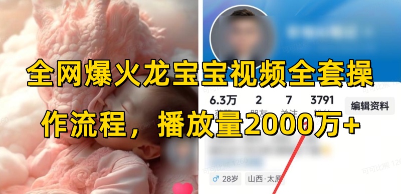 全网爆火龙宝宝视频全套操作流程，播放量2000万+网赚项目-副业赚钱-互联网创业-资源整合百读客