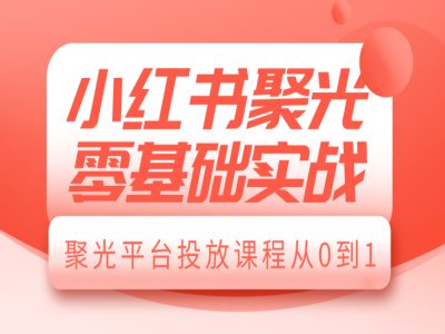 小红书聚光零基础实战，聚光平台投放课程从0到1网赚项目-副业赚钱-互联网创业-资源整合百读客