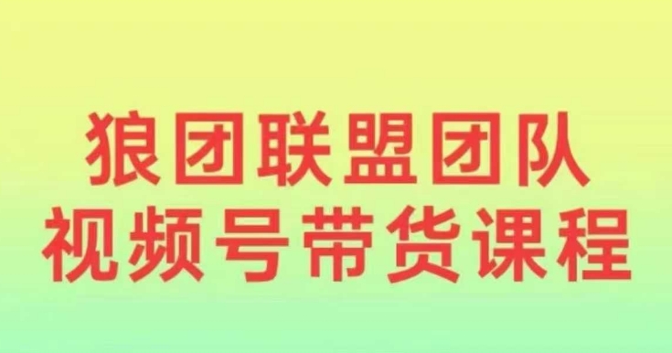 狼团联盟2024视频号带货,0基础小白快速入局视频号网赚项目-副业赚钱-互联网创业-资源整合百读客