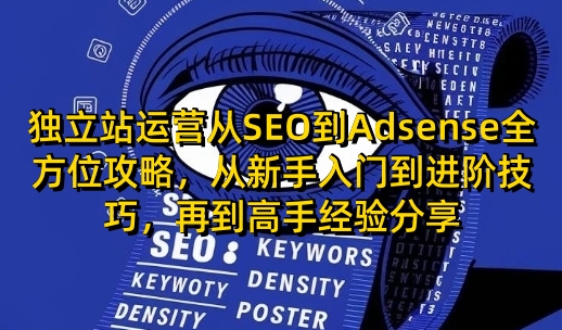 独立站运营从SEO到Adsense全方位攻略，从新手入门到进阶技巧，再到高手经验分享网赚项目-副业赚钱-互联网创业-资源整合百读客