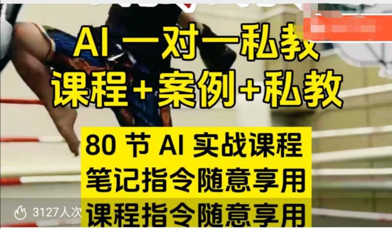 AI指令实战课,课程+案例,80节AI实战课程,笔记指令随意享用,课程指令随意享用网赚项目-副业赚钱-互联网创业-资源整合百读客