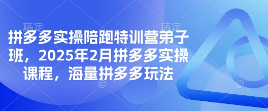 拼多多实操陪跑特训营弟子班，2025年2月拼多多实操课程，海量拼多多玩法网赚项目-副业赚钱-互联网创业-资源整合百读客