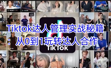 Tiktok达人管理实战秘籍:从0到1玩转达人合作网赚项目-副业赚钱-互联网创业-资源整合百读客