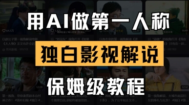 用AI做第一人称独白影视解说,手把手教学,保姆级教程网赚项目-副业赚钱-互联网创业-资源整合百读客