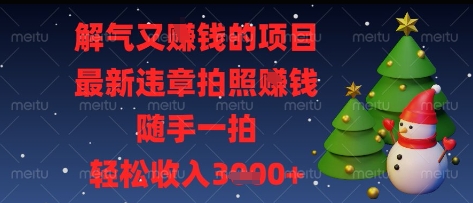 解气又挣钱的项目，最新违章拍照挣钱，随手一拍，轻松收入多张网赚项目-副业赚钱-互联网创业-资源整合百读客
