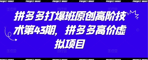 拼多多打爆班原创高阶技术第43期,拼多多高价虚拟项目网赚项目-副业赚钱-互联网创业-资源整合百读客