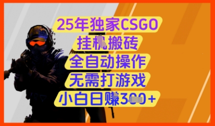 25年独家CSGO挂G搬砖，全自动操作，无需打游戏，小白日入3张+网赚项目-副业赚钱-互联网创业-资源整合百读客