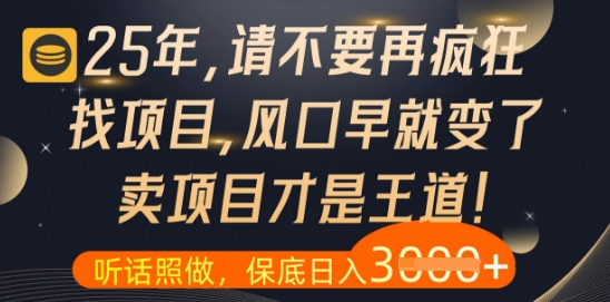 什么？25年你还在疯狂找项目做，醒醒吧，看完这些你全都懂了网赚项目-副业赚钱-互联网创业-资源整合百读客