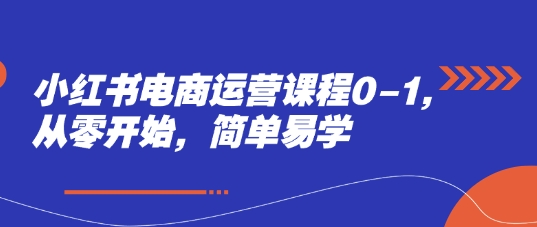 小红书电商运营课程0-1，从零开始，简单易学网赚项目-副业赚钱-互联网创业-资源整合百读客