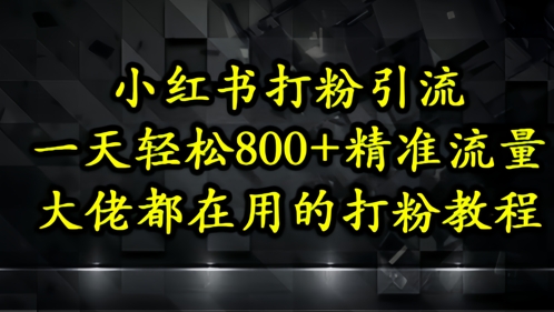 小红书打粉引流,一天轻松500+精准流量,大佬都在用的打粉教程网赚项目-副业赚钱-互联网创业-资源整合百读客