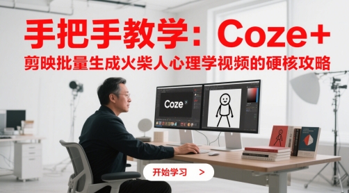 手把手教学:Coze + 剪映批量生成火柴人心理学视频的硬核攻略网赚项目-副业赚钱-互联网创业-资源整合百读客