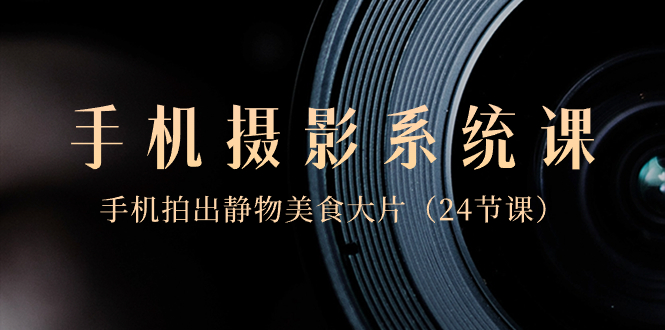 0基础-手机摄影系统课，手机拍出静物美食大片（24节课）网赚项目-副业赚钱-互联网创业-资源整合百读客