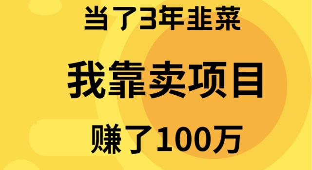 当了3年韭菜,我靠卖项目赚了100万网赚项目-副业赚钱-互联网创业-资源整合百读客
