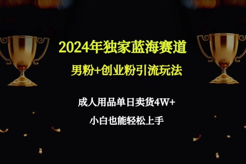 2024年独家蓝海赛道男粉+创业粉引流玩法,成人用品单日卖货4W+保姆教程网赚项目-副业赚钱-互联网创业-资源整合百读客