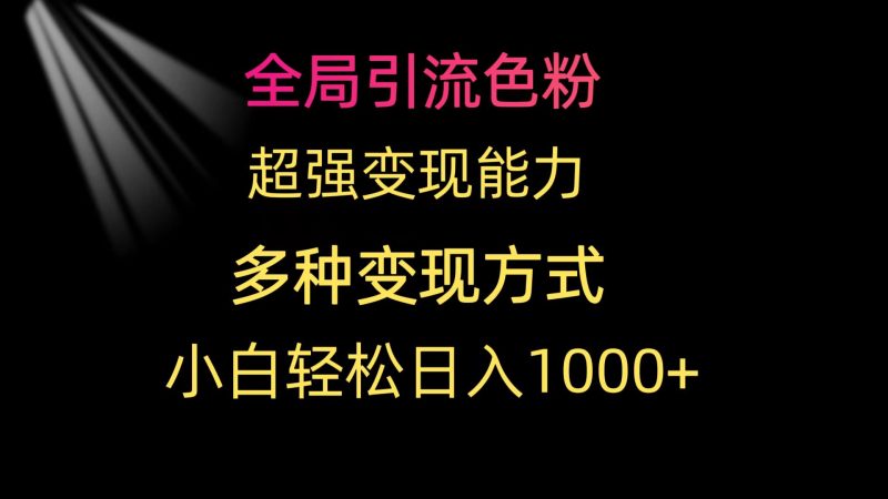 全局引流色粉 超强变现能力 多种变现方式 小白轻松日入1000+网赚项目-副业赚钱-互联网创业-资源整合百读客