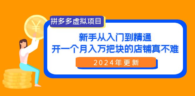 拼多多虚拟项目：入门到精通，开一个月入万把块的店铺 真不难（24年更新）网赚项目-副业赚钱-互联网创业-资源整合百读客