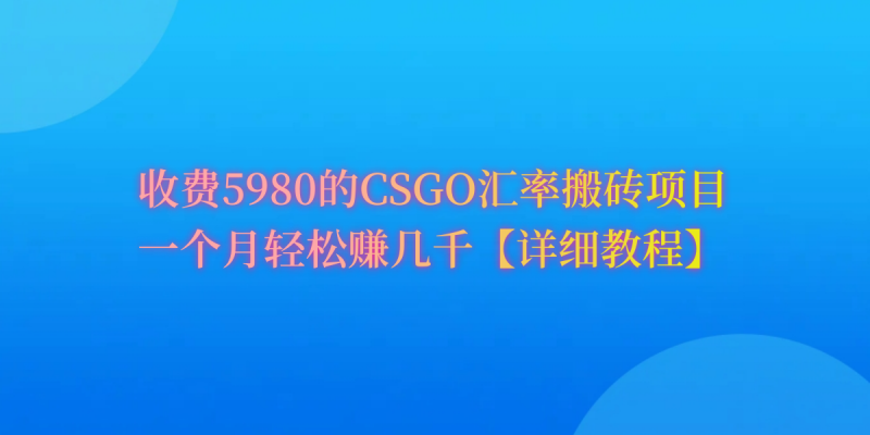 CSGO装备搬砖，月综合收益率高达60%，你也可以！网赚项目-副业赚钱-互联网创业-资源整合百读客