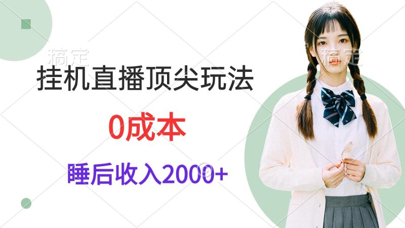挂机直播顶尖玩法，睡后日收入2000+、0成本，视频教学网赚项目-副业赚钱-互联网创业-资源整合百读客