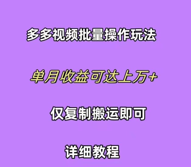 拼多多视频带货快速过爆款选品教程 每天轻轻松松赚取三位数佣金 小白必…网赚项目-副业赚钱-互联网创业-资源整合百读客