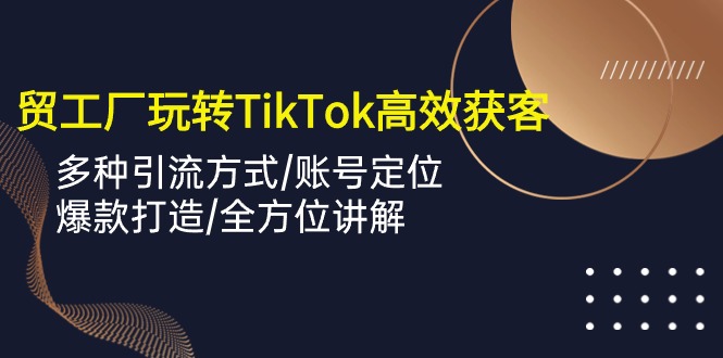 外贸工厂玩转TikTok高效获客，多种引流方式/账号定位/爆款打造/全方位讲解网赚项目-副业赚钱-互联网创业-资源整合百读客