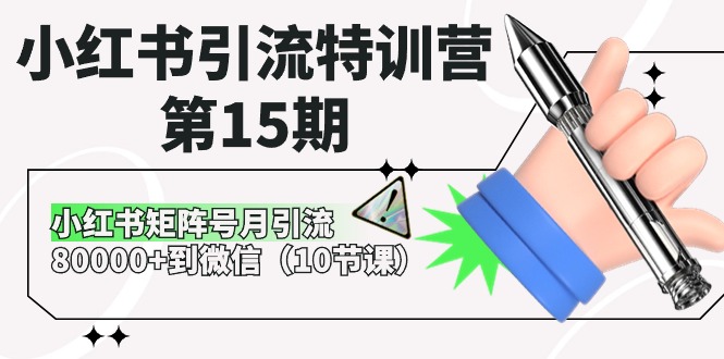 小红书引流特训营-第15期,小红书矩阵号月引流80000+到微信(10节课)网赚项目-副业赚钱-互联网创业-资源整合百读客