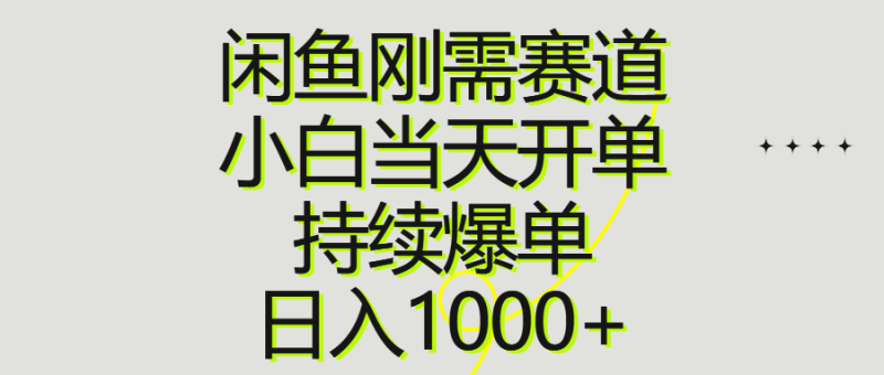闲鱼刚需赛道，小白当天开单，持续爆单，日入1000+网赚项目-副业赚钱-互联网创业-资源整合百读客